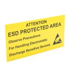 Wall Sign Attention ESD Protected Area Rigid 300 x 150
