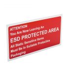 Flexible Sign Attention Leaving an ESD Protected Area 300 x 150