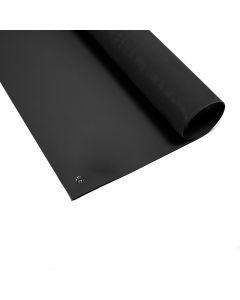 ESD black bench matting showing a typical 10mm stud corner position 