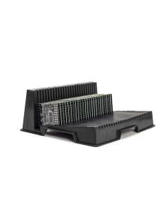 A sturdy 25 slot conductive rack for ESD protection of small PCBs