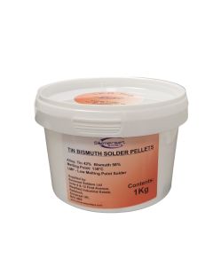 Tin Bismuth solder pellets available by the kg from Somerset Solders and competitively priced