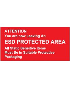 ESD Rigid Sign Attention Leaving an ESD Protected Area 300 x 150