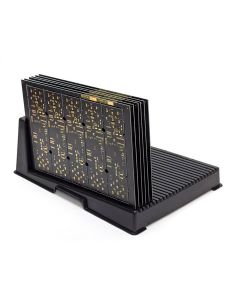 Image of a 25 slot PCB rack for ESD static protection. Rack bare boards or assembled PCBs.