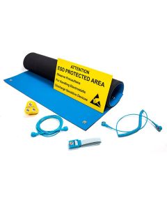 Premium quality ESD parts supplied with a 900 x 600mm royal blue 3mm thick ESD bench mat 