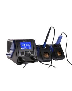 Image of the ATTEN comprehensive dual soldering station. The GT-6200 model shows a soldering iron and SMT heated tweezers.