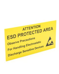 Wall Sign Attention ESD Protected Area Rigid 300 x 150