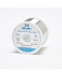 The Warton Metals 60/40 solder wire with an active RA flux core. Available in various gauges. 