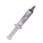 The Qualitek lead-free solder paste is available in a syringe for easy dispensing