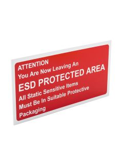 Flexible Sign Attention Leaving an ESD Protected Area 300 x 150